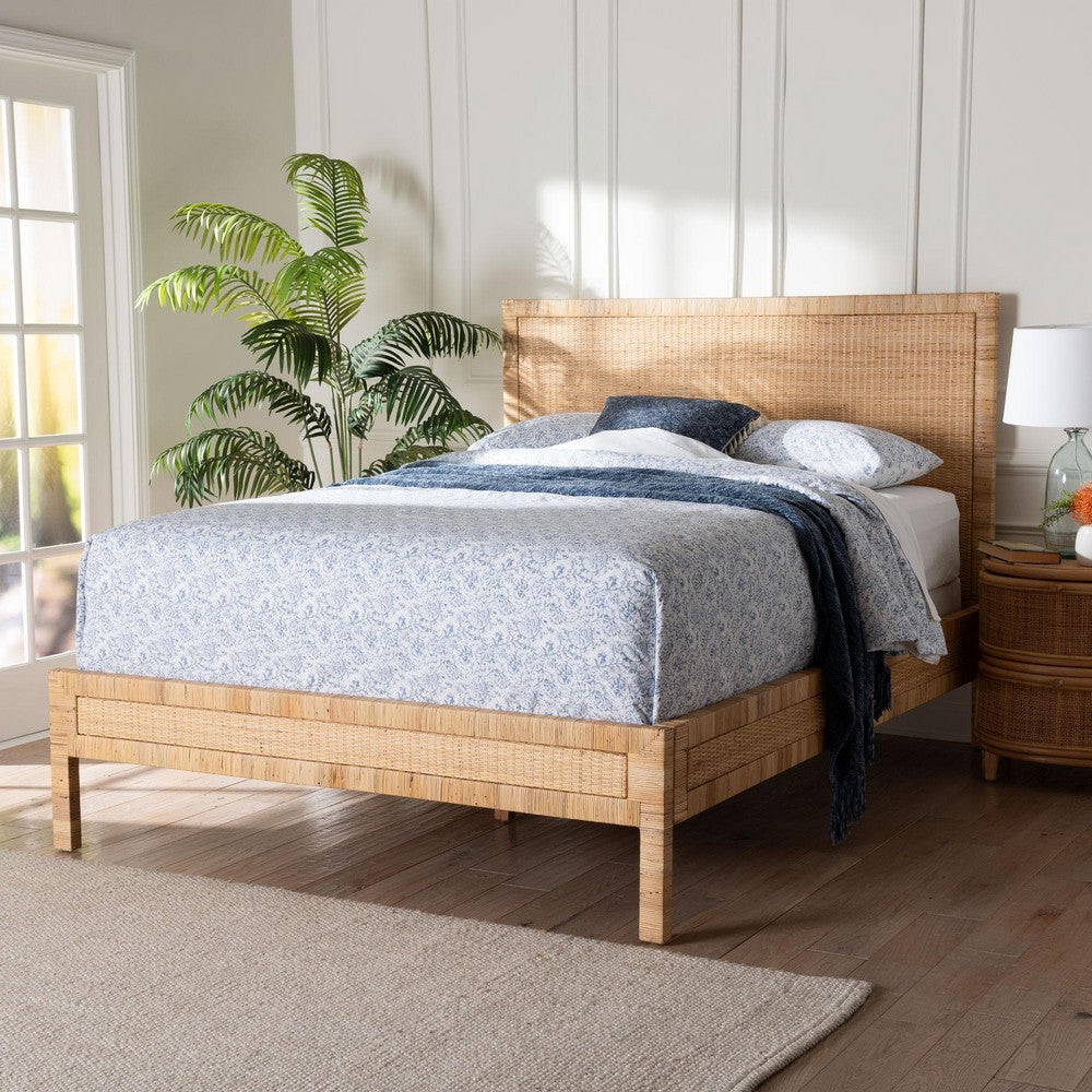 bali & pari - Kalimantan Queen Size Bed in Light Honey - Braided Peel-Light Honey-Wood/Rattan-Queen view 7