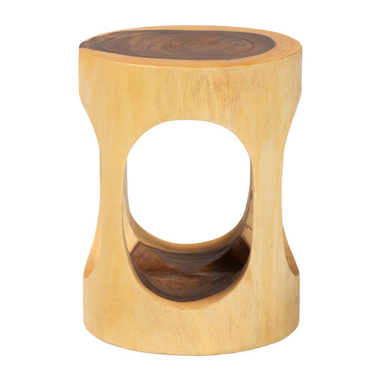 bali & pari - Kaseko End Table in Natural Brown - Suar S/T 009-Natural-Side Table view 2