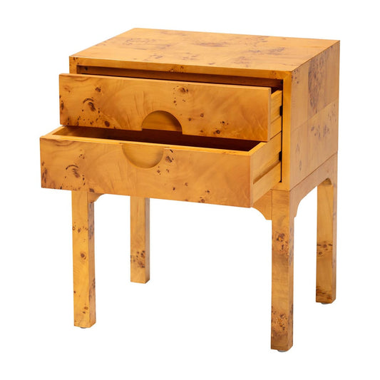 bali & pari - Kayla Nightstand in Light Mappa Burl - SVN-1152-Natural Burl Op1-Kayla-NS view 2