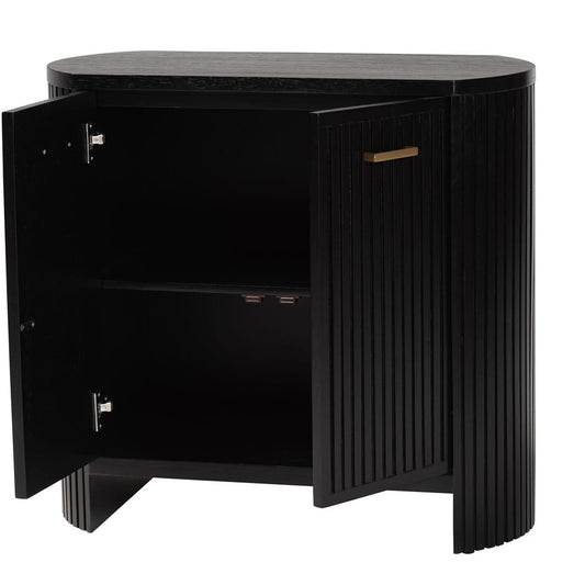 bali & pari - Keshet Storage Cabinet in Black - Keshet-Black-Wooden-2DR-Cabinet view 2