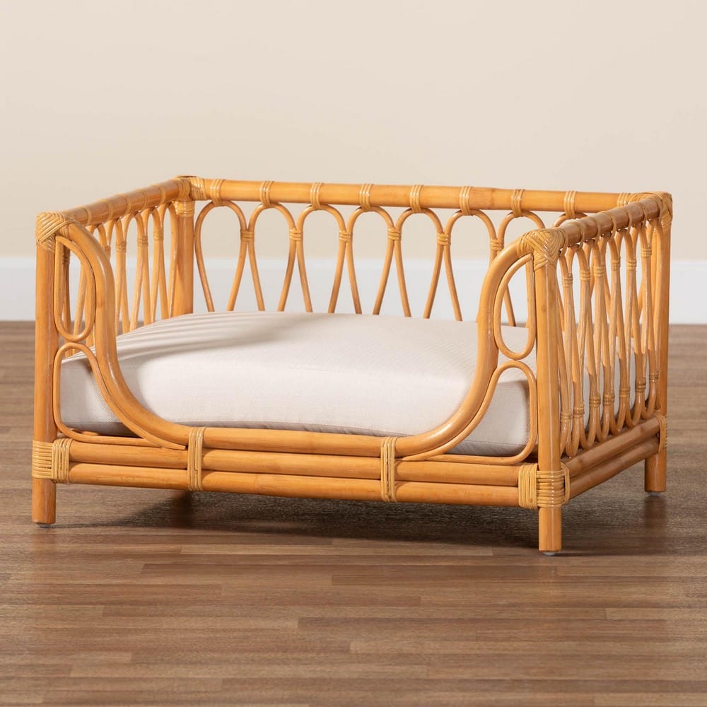 bali & pari - Kierra Pet Bed in Honey - Model 1-Light Honey Rattan-Pet Bed view 8