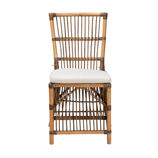 bali & pari - Kim Dining Chair in White/Natural Brown - Kim-Natural Rattan-DC view 2