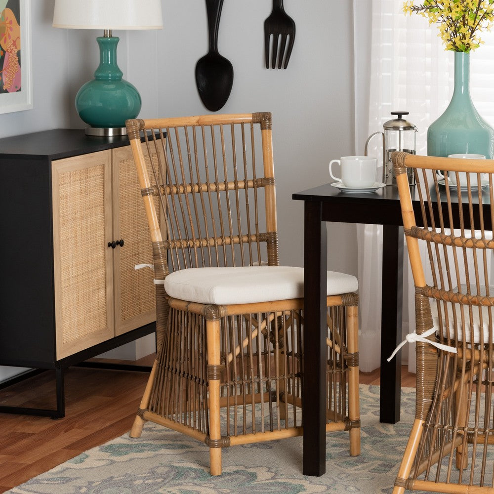 bali & pari - Kim Dining Chair in White/Natural Brown - Kim-Natural Rattan-DC view 8