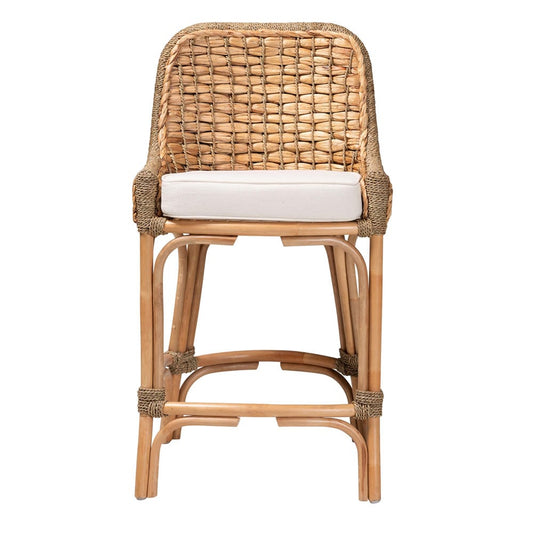 bali & pari - Kyle Counter Stool in White/Natural Brown - Kyle-Rattan-CS view 2
