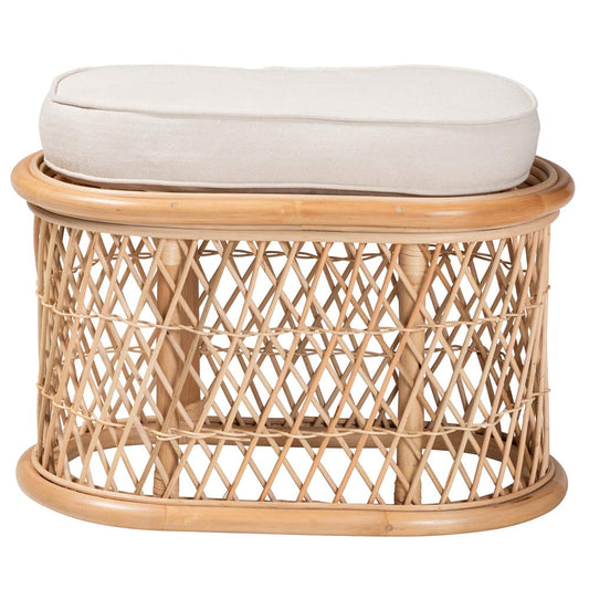 bali & pari - Ladonna Ottoman Footstool in Natural - WS072-Natural Rattan-Stool view 2