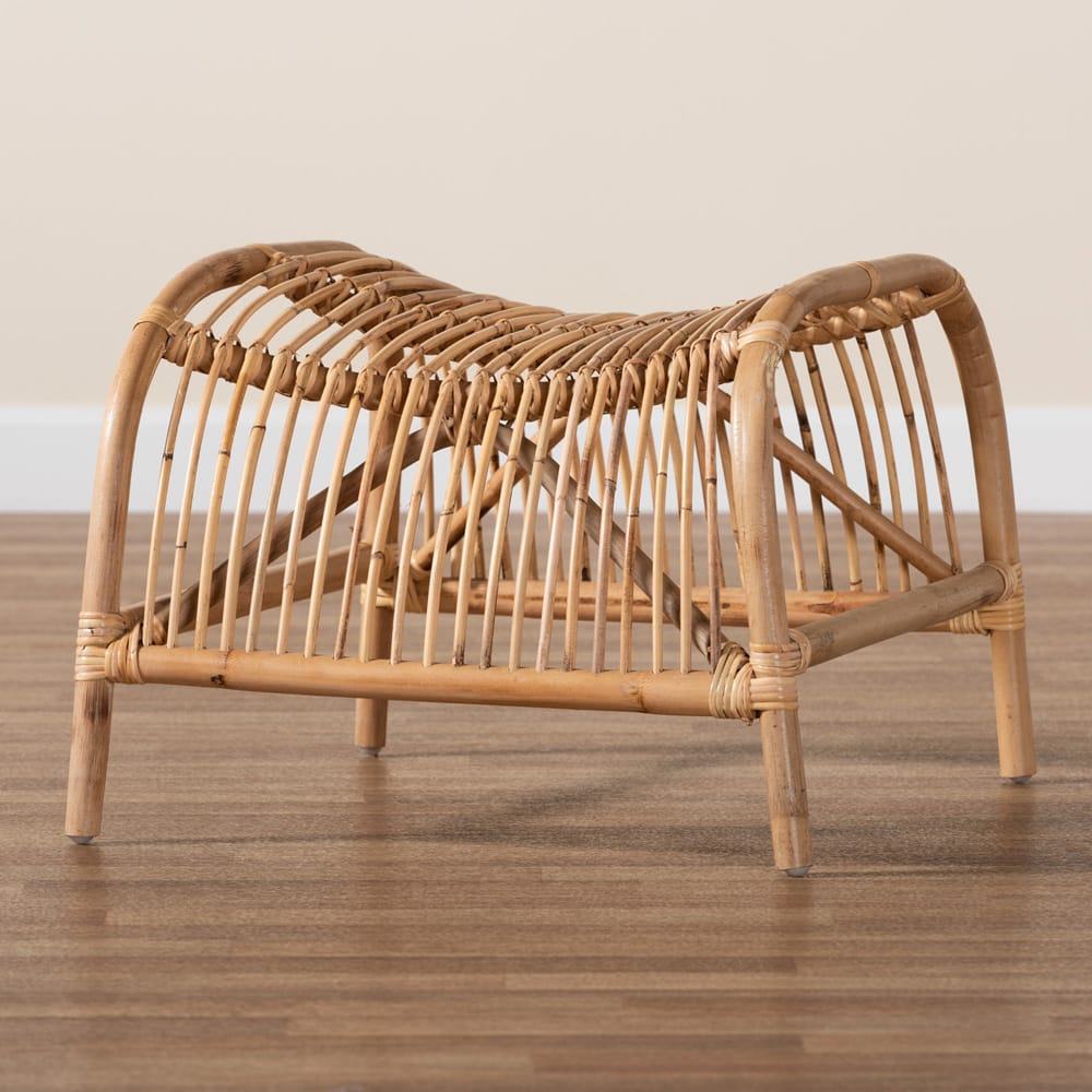 bali & pari - Lamaria Footstool in Natural Brown - DC9099-Rattan-Footstool view 6