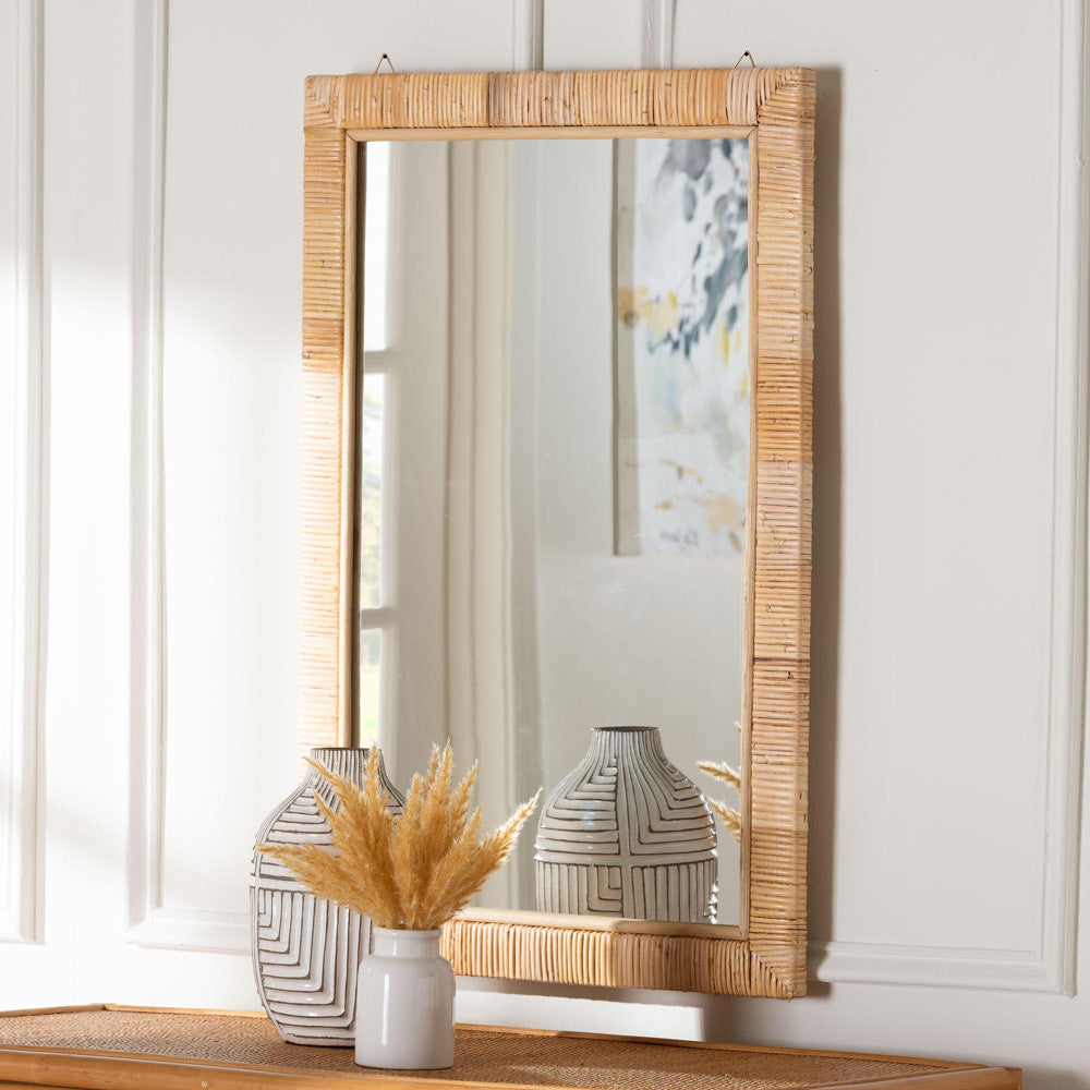 bali & pari - Lankston Mirror in Natural - WS101-Natural Rattan/Wood-Mirror view 3