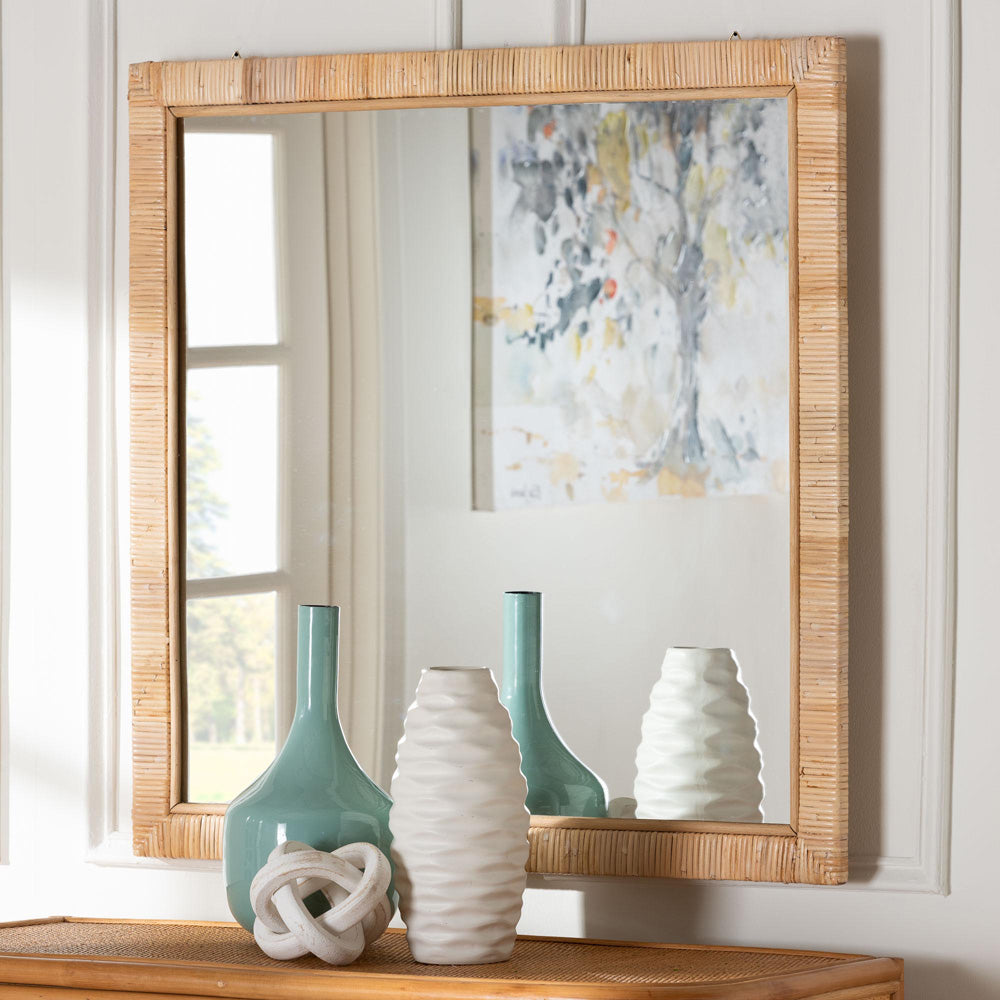 bali & pari - Lankston Mirror in Natural - WS102-Natural Rattan/Wood-Mirror view 3