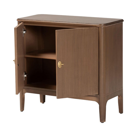 bali & pari - Latifa Storage Cabinet in Antique Brown - Latifa-Antq Brown-Wooden-2DR-Cabinet view 2