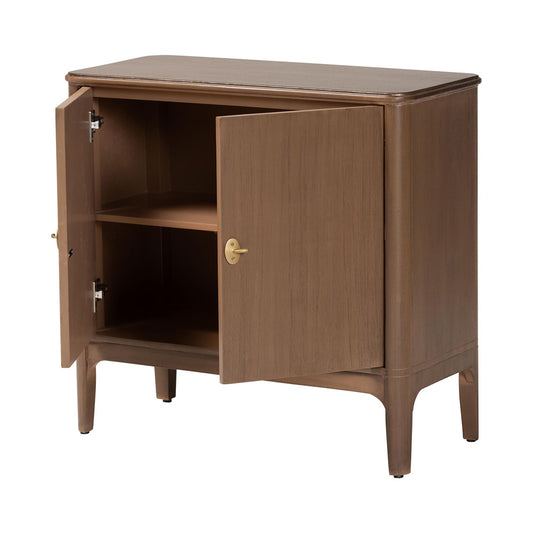 bali & pari - Latifa Storage Cabinet in Antique Brown - Latifa-Antq Brown-Wooden-2DR-Cabinet view 2