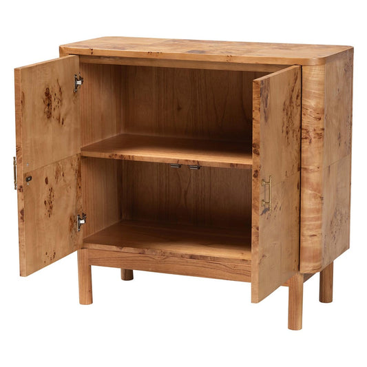 bali & pari - Latika Storage Cabinet in Mappa Burl - SVN-789-Natural Burl-Blopy-Cabinet view 2
