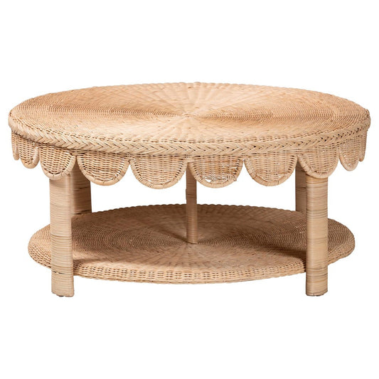 bali & pari - Latoya Coffee Table in Natural Brown - WS182-Natural Rattan-Coffee Table view 2