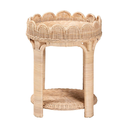 bali & pari - Latoya End Table in Natural Brown - WS156/Smaller-Natural Rattan-ET view 2