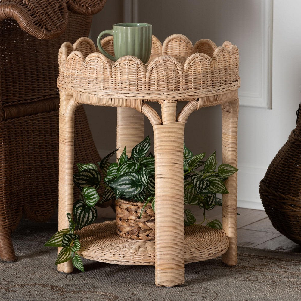 bali & pari - Latoya End Table in Natural Brown - WS156/Smaller-Natural Rattan-ET view 7