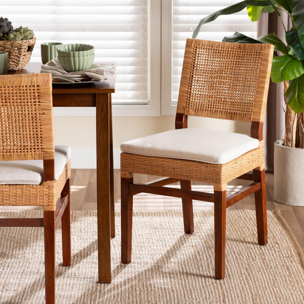 bali & pari - Lesia Dining Chair in Light Honey/Walnut Brown - Lesia-MDN-Mahogany-Cushion-DC view 8