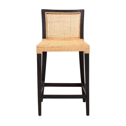 bali & pari - Lingga Counter Stool in Dark Brown/Natural Brown - Lingga-Mahogany-CS view 2