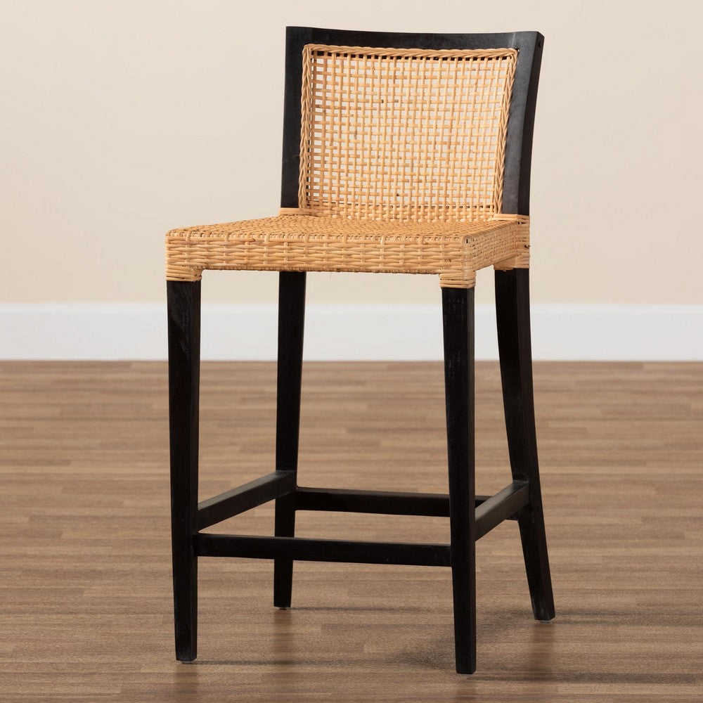 bali & pari - Lingga Counter Stool in Dark Brown/Natural Brown - Lingga-Mahogany-CS view 9