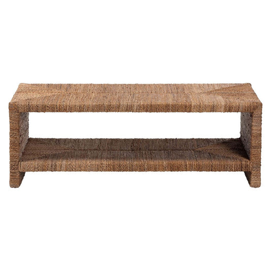 bali & pari - Liza Coffee Table in Natural Brown - LIZZA-Seagrass-Coffee Table view 2