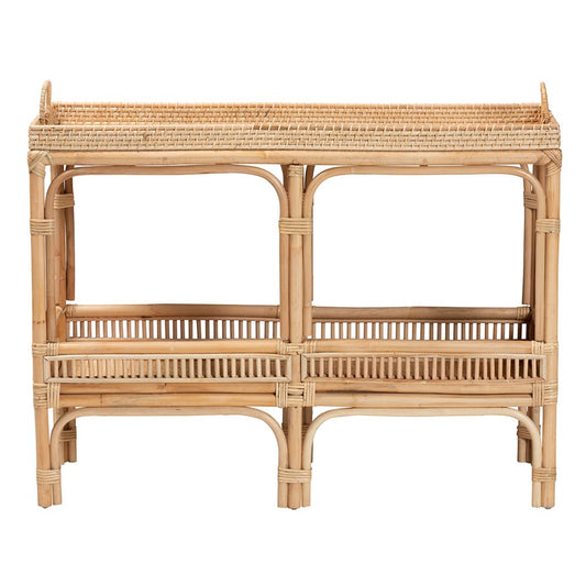 bali & pari - Lombok Console Table in Natural Brown - Lombok-Rattan-Console Table view 2