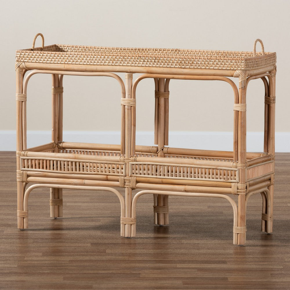 bali & pari - Lombok Console Table in Natural Brown - Lombok-Rattan-Console Table view 8