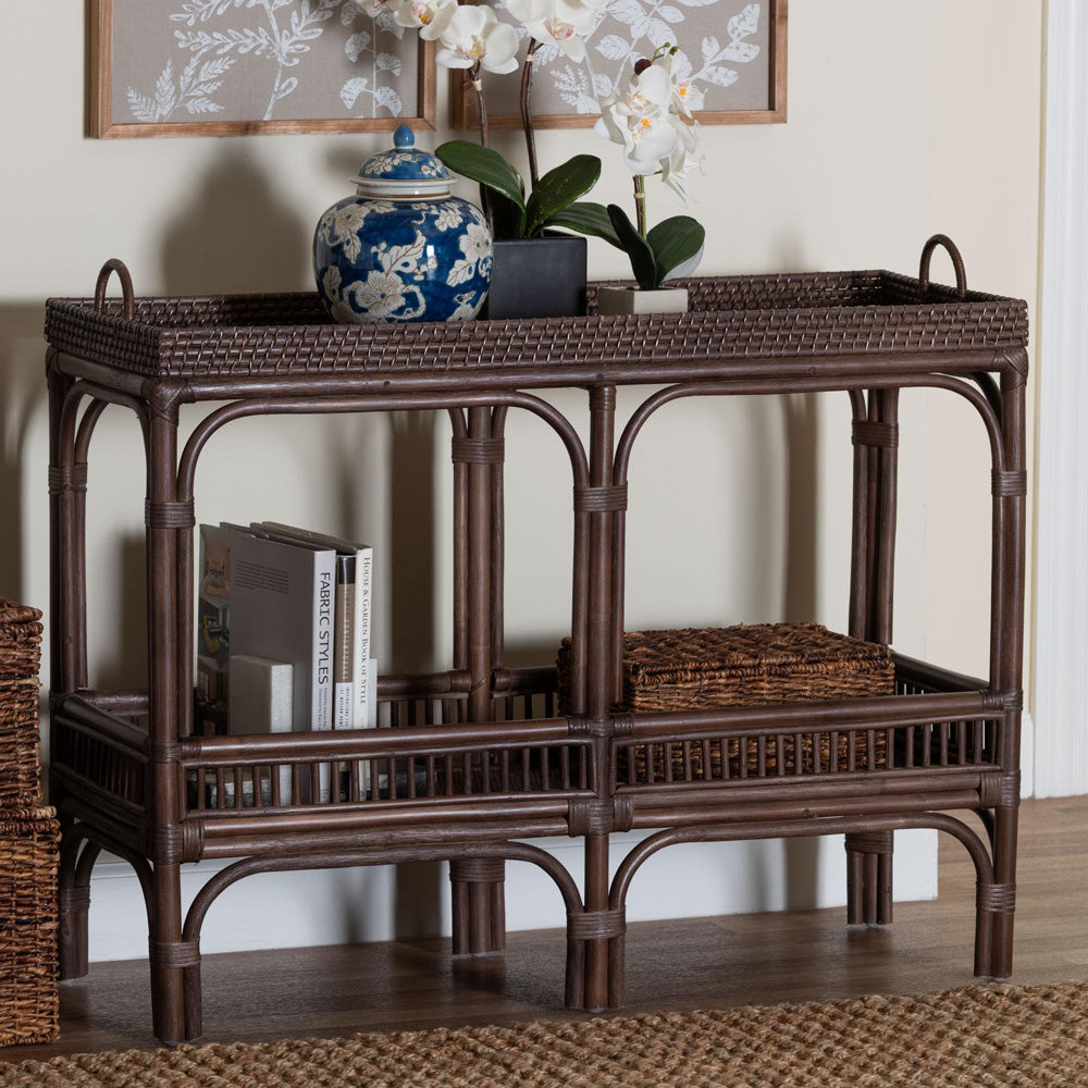 bali & pari - LombokConsole Table in Coffee Bean - Lombok-Rattan-Coffee Bean-Console Table view 7