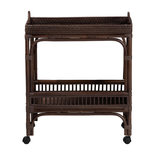 bali & pari - LombokWine Cart in Coffee Bean - Lombok-Rattan-Coffee Bean-Cart view 2