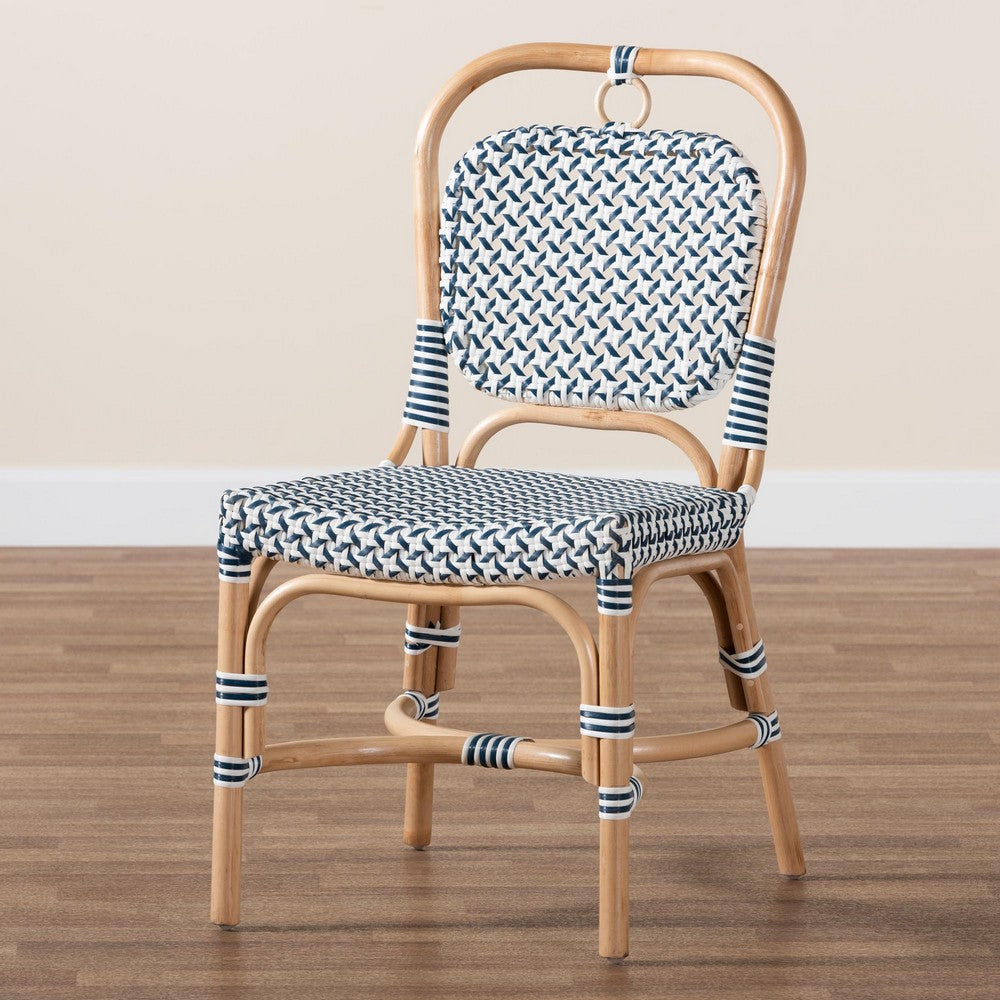 bali & pari - Luciana Dining Chair in Blue/White/Natural Brown - Luciana-Rattan-DC view 9