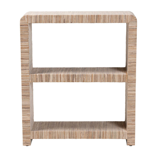 bali & pari - Lucy Bookcase in Natural - Lucy-Natural Woven Grasscloth-Bookshelf view 2