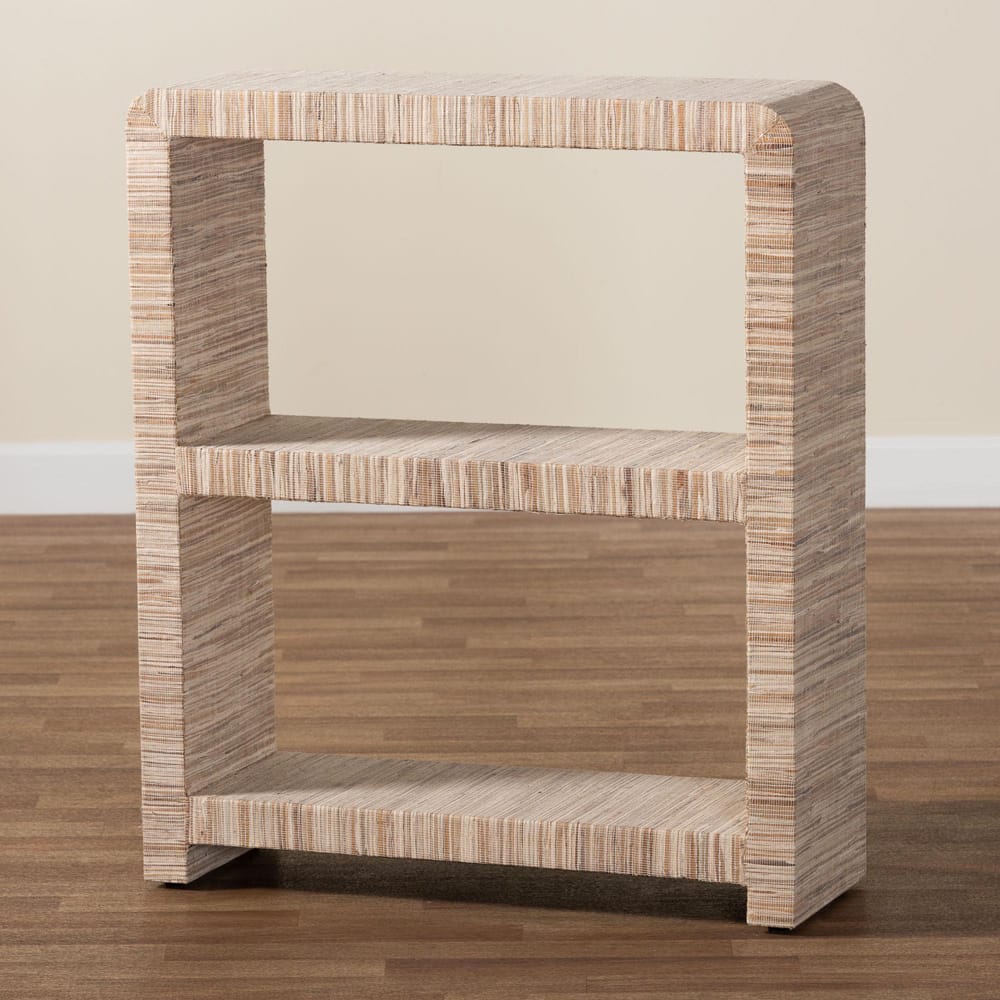 bali & pari - Lucy Bookcase in Natural - Lucy-Natural Woven Grasscloth-Bookshelf view 6