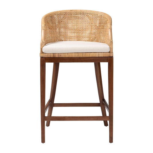 bali & pari - Lumajang Bar Stool in Light Honey/White/Walnut Brown - Lumajang-Light Honey/Light Brown Rattan-BS view 2