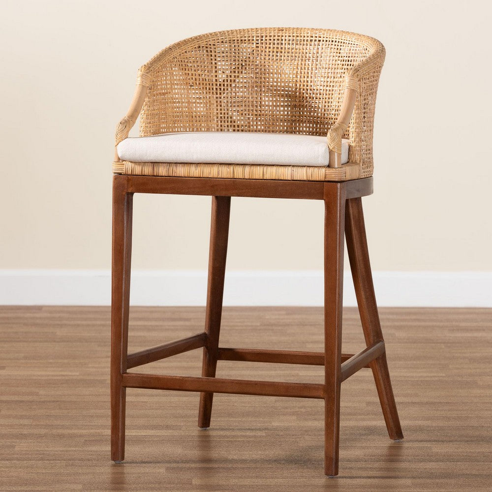 bali & pari - Lumajang Bar Stool in Light Honey/White/Walnut Brown - Lumajang-Light Honey/Light Brown Rattan-BS view 9