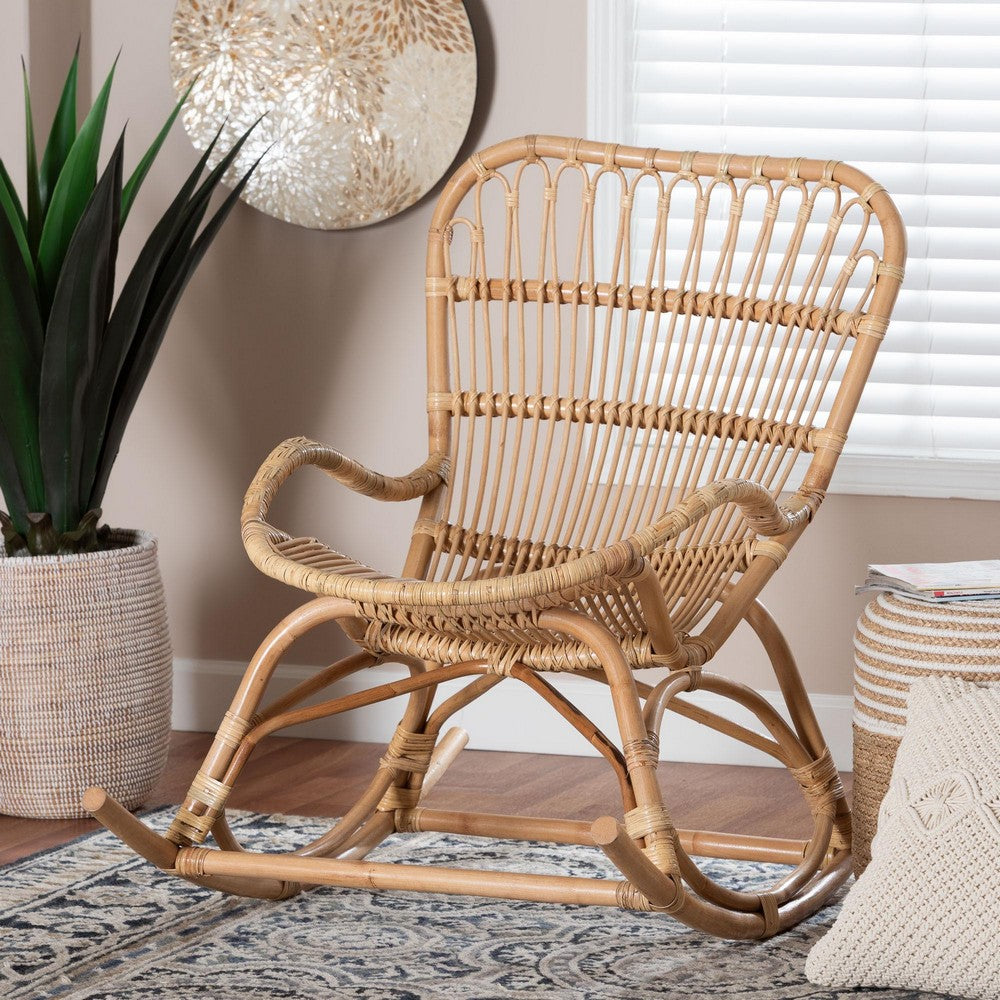 bali & pari - Mahin Rocking Chair in Light Honey - DC8005-Light Honey Rattan-RC view 8