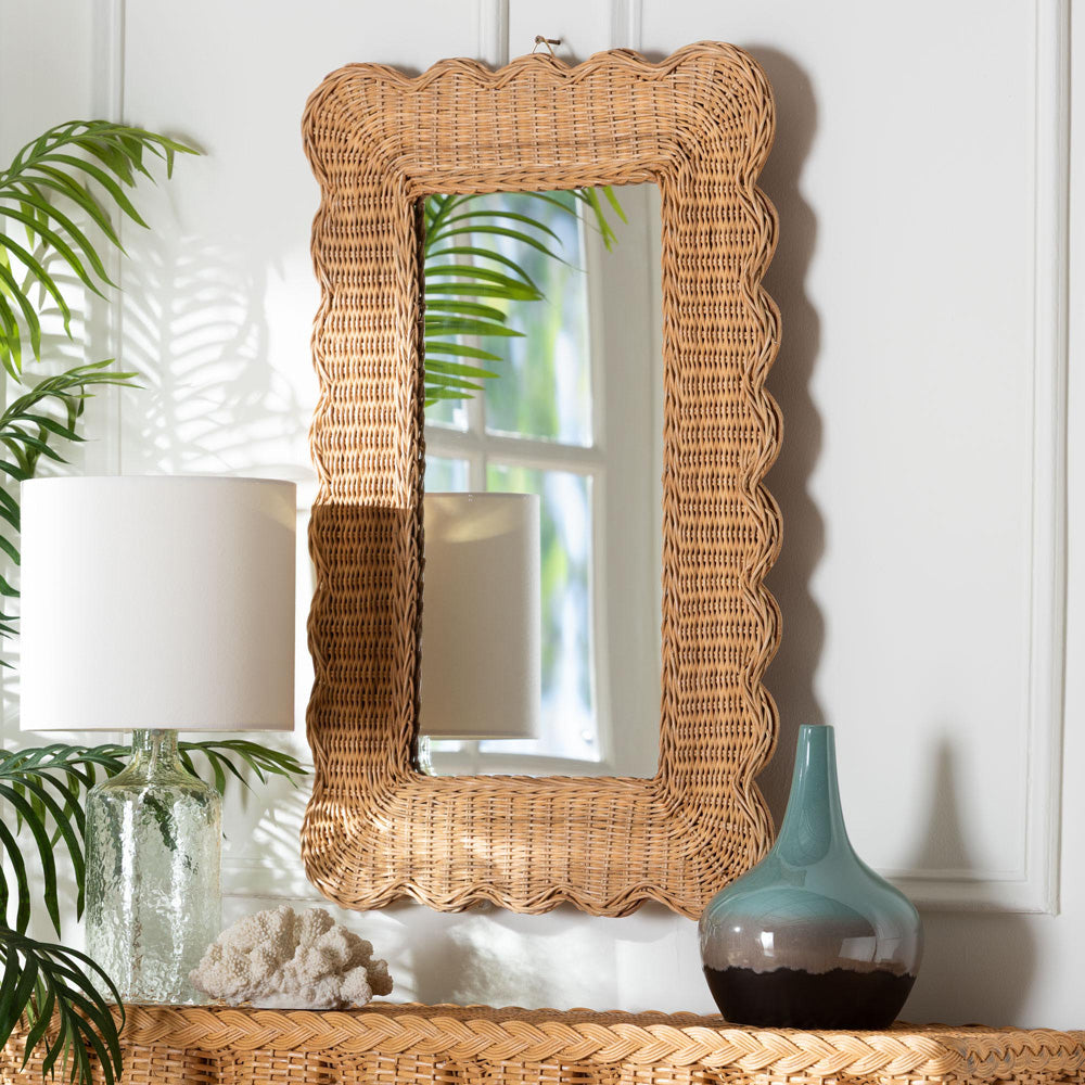 bali & pari - Makoto Mirror in Honey - WS167-Honey Rattan-Mirror view 3