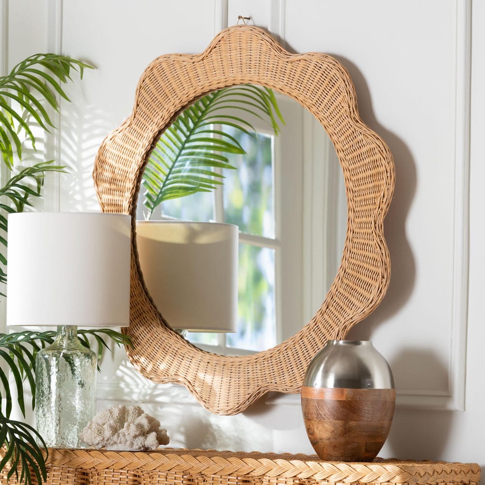 bali & pari - Makoto Mirror in Honey - WS168-Honey Rattan-Mirror view 3