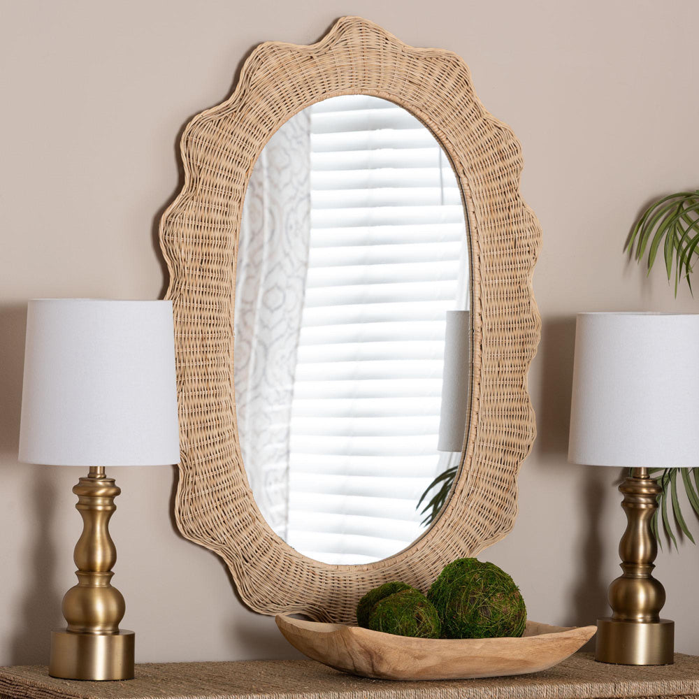 bali & pari - Makoto Mirror in Natural - WS125-Natural Rattan-Mirror view 3