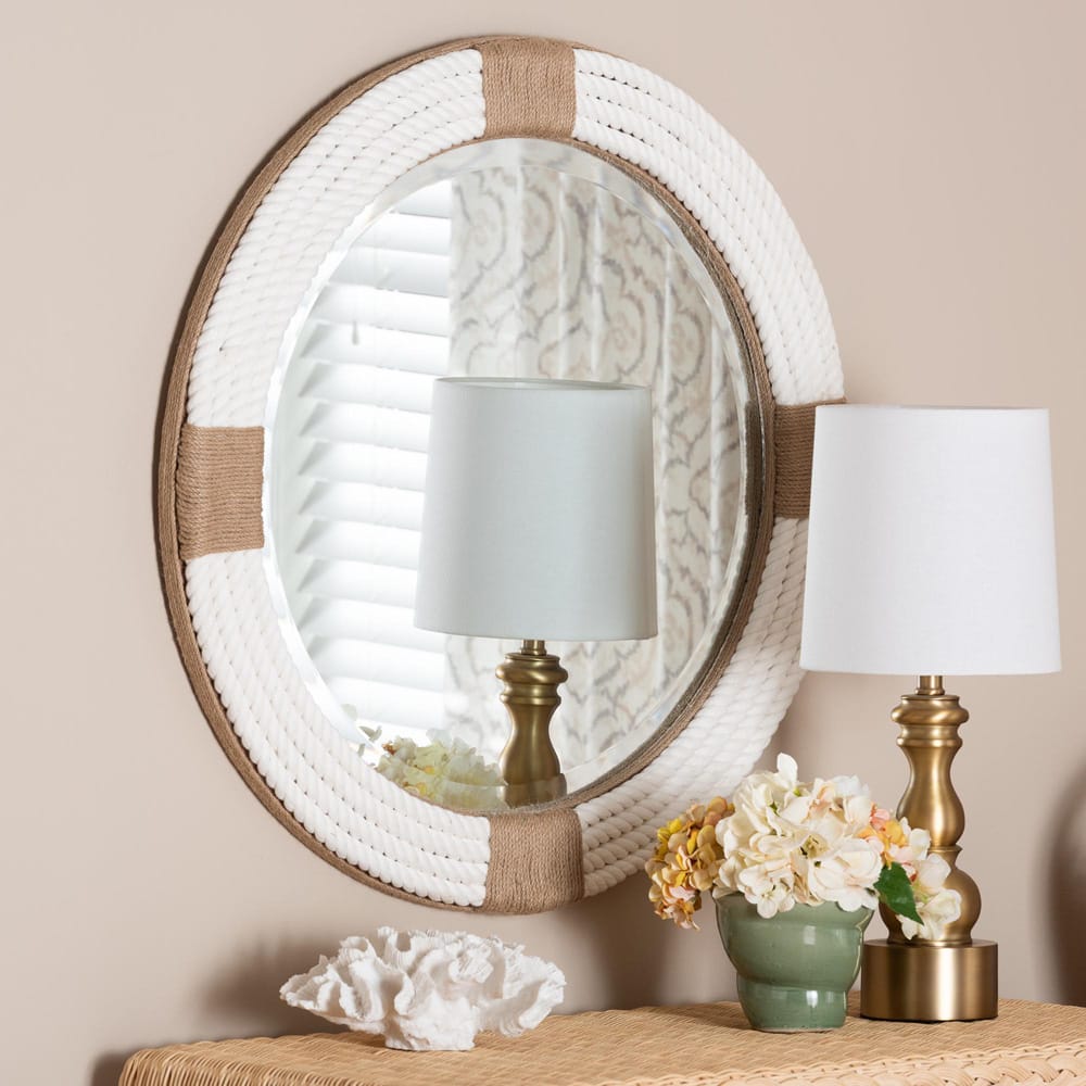 bali & pari - Makya Mirror in White/Natural Brown - F247-FT1-Mirror view 3
