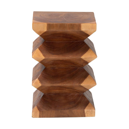 bali & pari - Malati End Table in Natural Brown - Suar S/T 007-Natural-Side Table view 2