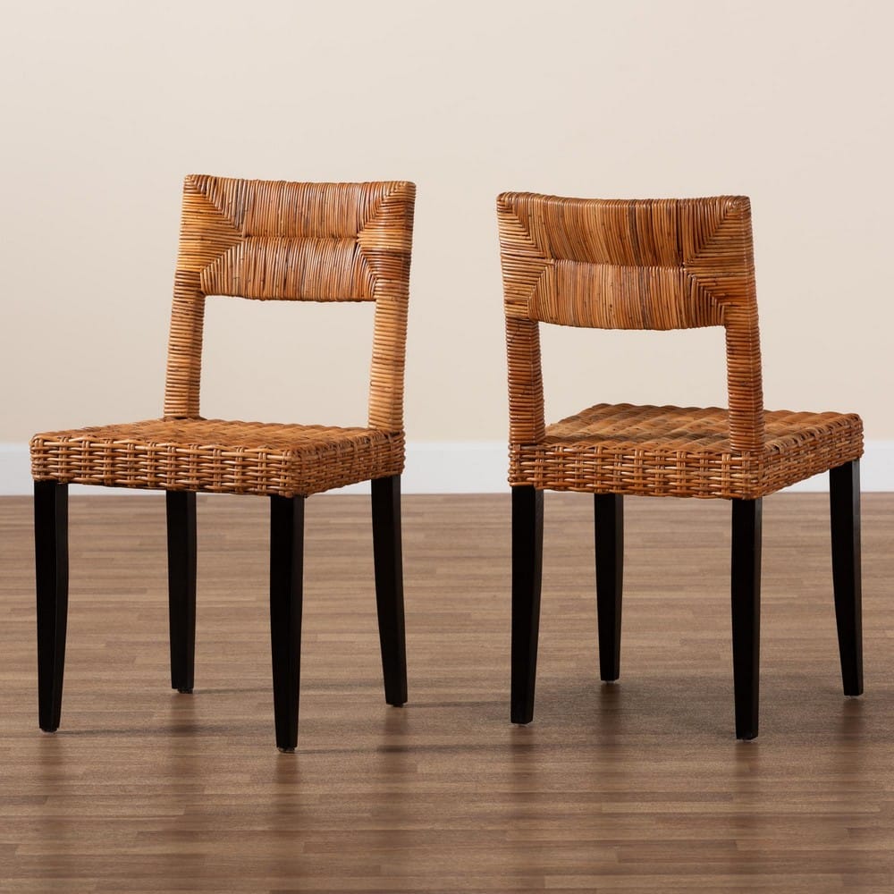 bali & pari - Manrico Set of 2 Dining Chairs in Dark Brown/Natural Brown - MD39533-Mango Wood-DC view 8