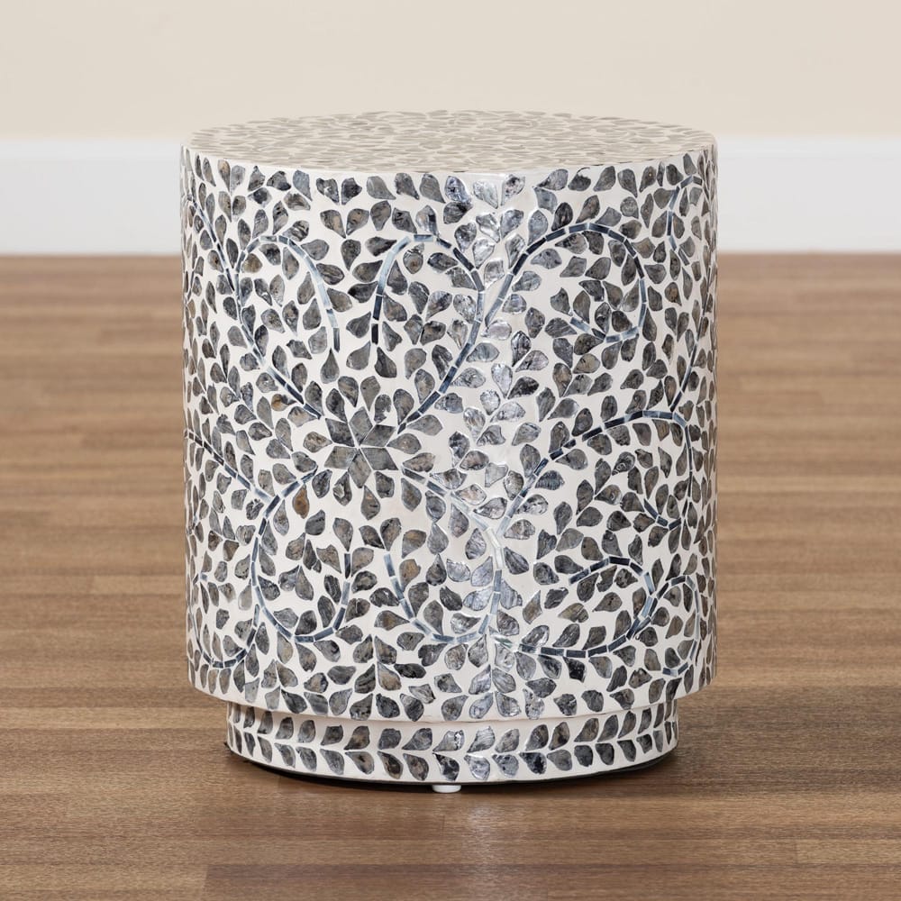 bali & pari - Marilla Footstool in Mosaic Black/White - F242-FT14-Stool view 6