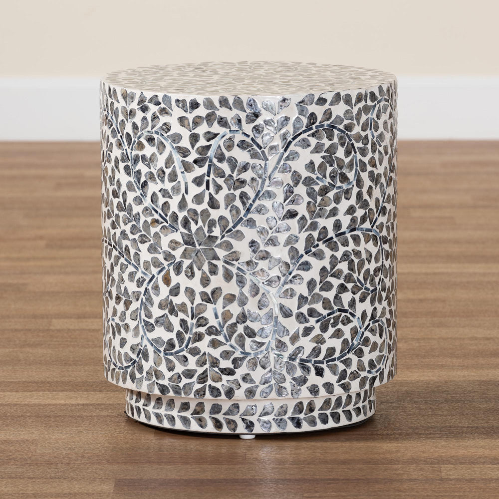 bali & pari - Marilla Footstool in Mosaic Black/White - F242-FT14-Stool view 6