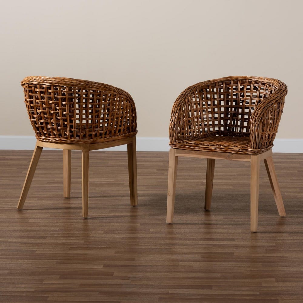 bali & pari - Mario Set of 2 Dining Chairs in Natural Brown/Brown - Mario-Rattan-DC view 8
