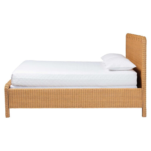 bali & pari - Maritza Queen Size Bed Frame in Light Honey - Maritza-Wood/Light Honey-Queen view 2