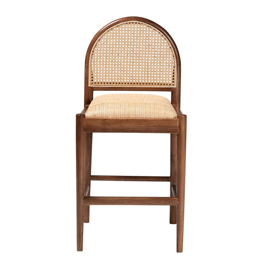 bali & pari - Maryland Counter Stool in Natural/Walnut Brown - Maryland-Wood/Rattan-CS view 2