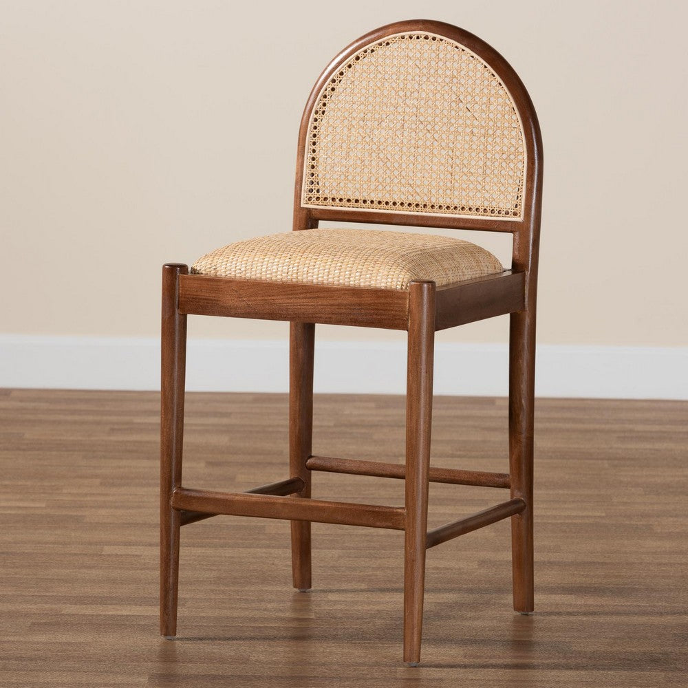 bali & pari - Maryland Counter Stool in Natural/Walnut Brown - Maryland-Wood/Rattan-CS view 9