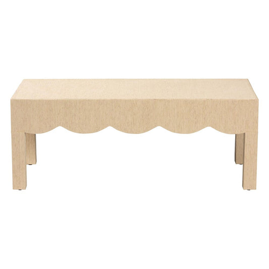 bali & pari - Mason Coffee Table in Beige - Lucas-Faux Raffia-Coffee Table view 2