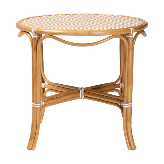 bali & pari - Mattie Dining Table in Natural Brown/Beige/White - Mattie-Rattan-Beige/White-DT view 2