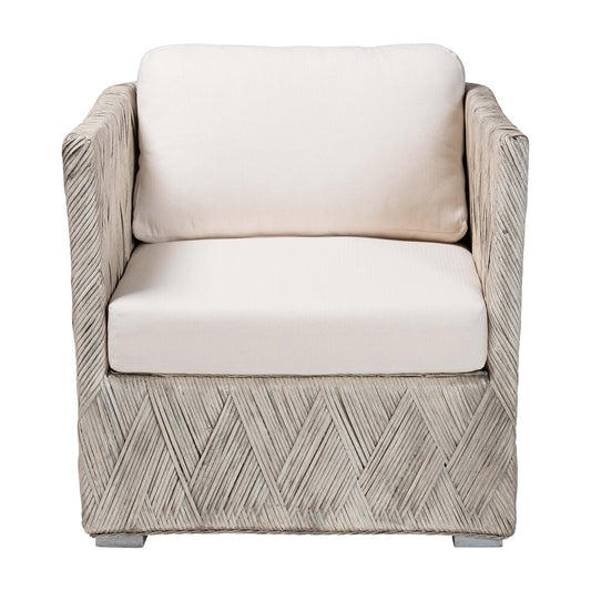 bali & pari - Melbourne Arm Chair in Whitewash - Melbourne-White Wash-Cushion-CC view 2