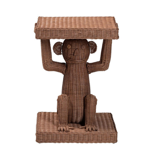 bali & pari - Miyoco End Table in Light Brown - Monkey-Light Brown/Rattan-ET view 2