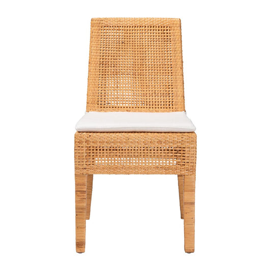 bali & pari - Morris Dining Chair in Light Honey/White - MD-39688 Morris-Mahogany/Rattan Honey-DC view 2