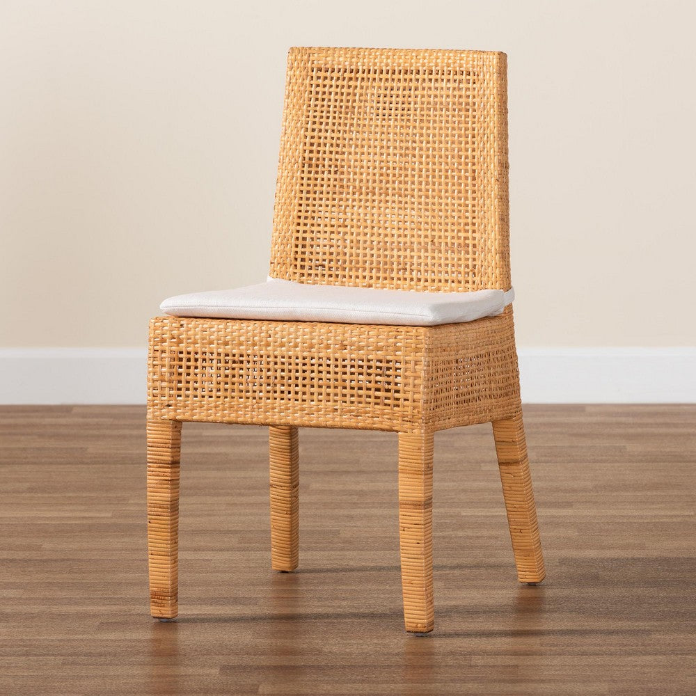 bali & pari - Morris Dining Chair in Light Honey/White - MD-39688 Morris-Mahogany/Rattan Honey-DC view 9